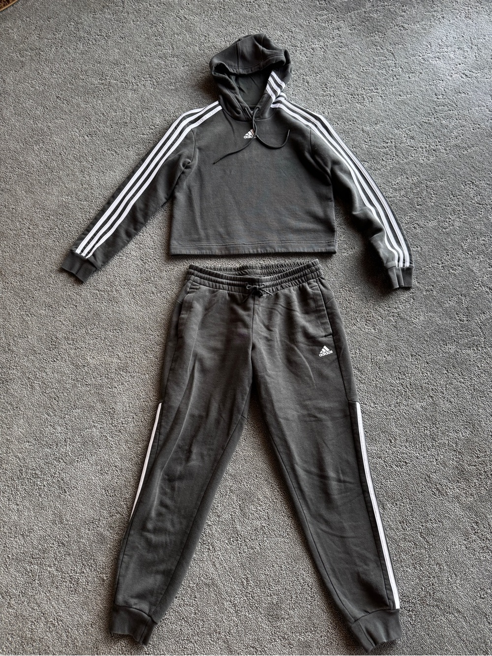 adidas women’s olive green Hoodie & Jogger set